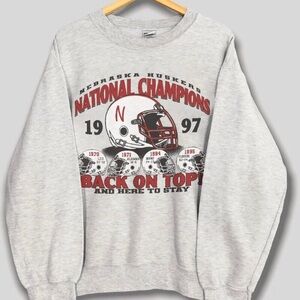1997 Vintage Nebraska Huskers National Champions, Nebraska Cornhusker Sweatshirt